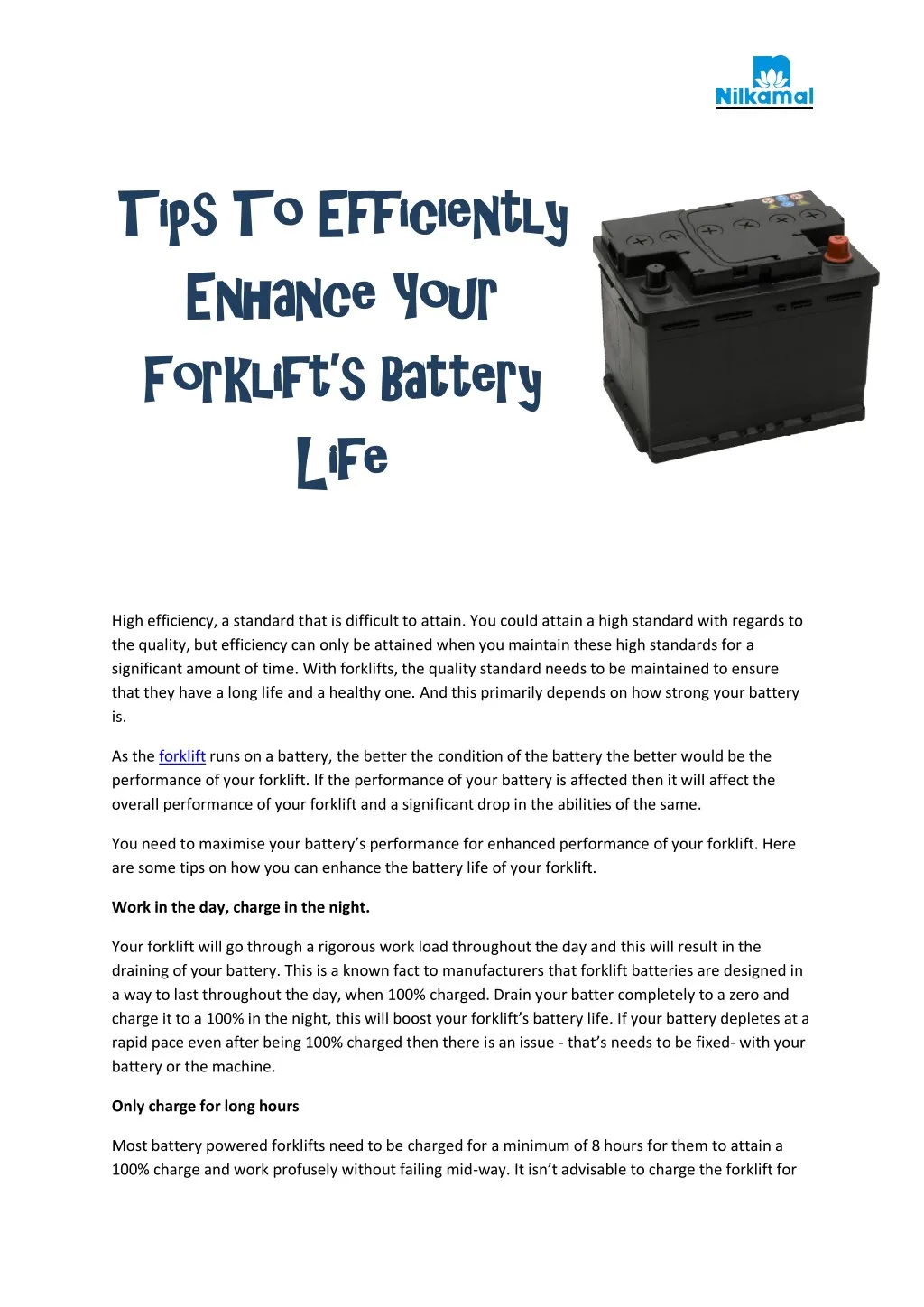 tips to efficiently enhance your forklift