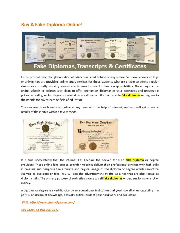 Buy Fake Degree Online