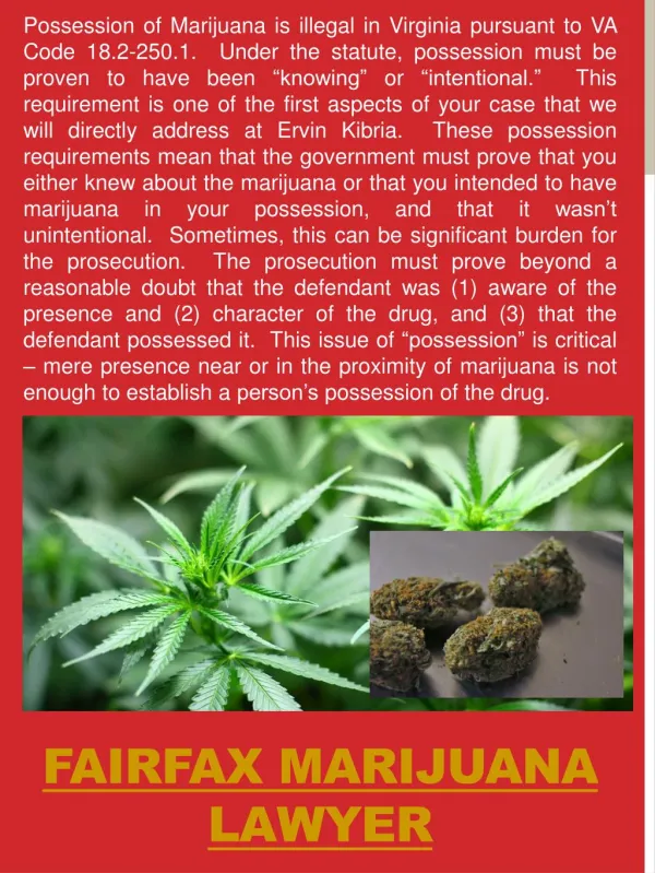 Fairfax Marijuana Lawyer