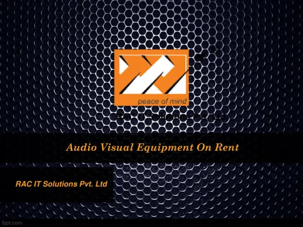 Buy Audio Visual Equipment On Rent