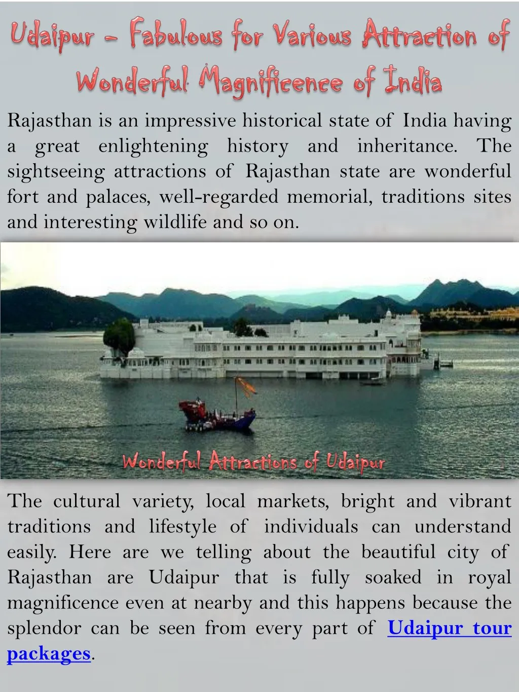 rajasthan is an impressive historical state