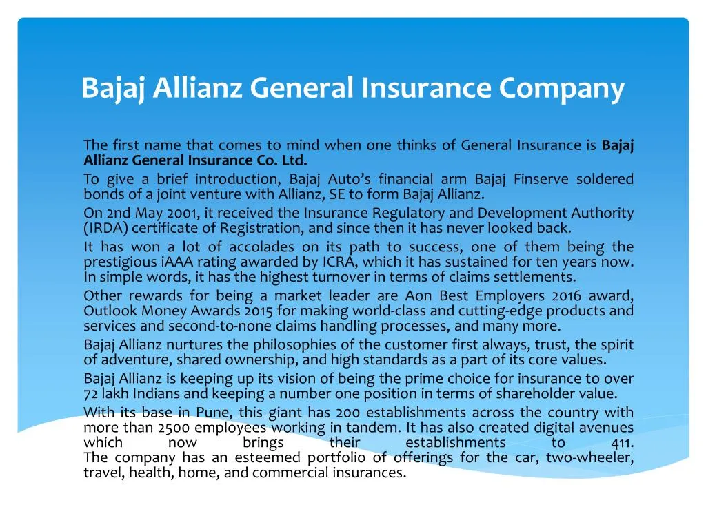 bajaj allianz general insurance company