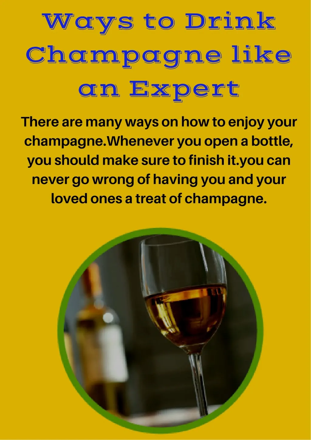 ways to drink champagne like an expert