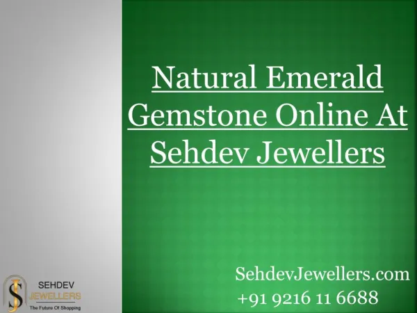 Emerald Gemstone Online At Sehdev Jewellers