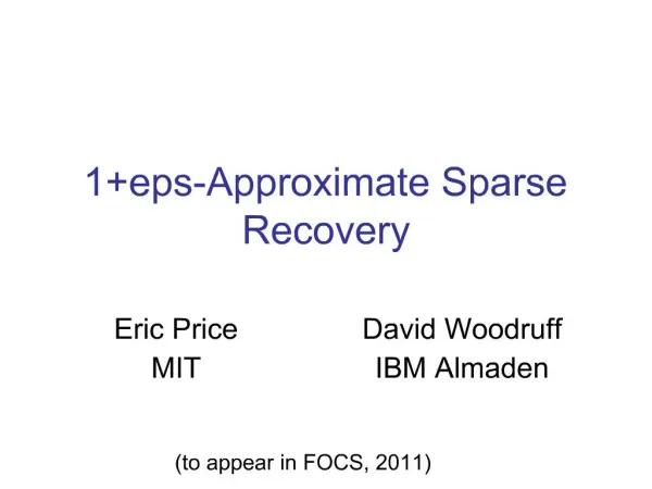 1eps-Approximate Sparse Recovery