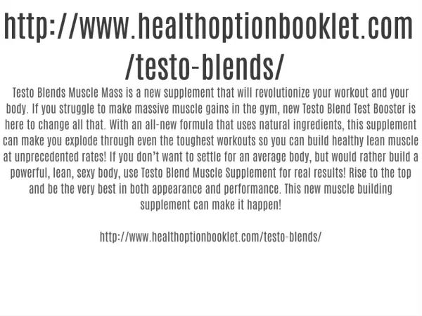 http://www.healthoptionbooklet.com/testo-blends/