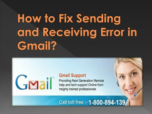 How to fix sending and receiving error in Gmail?