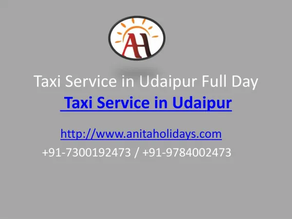 Taxi Service in Udaipur Full Day