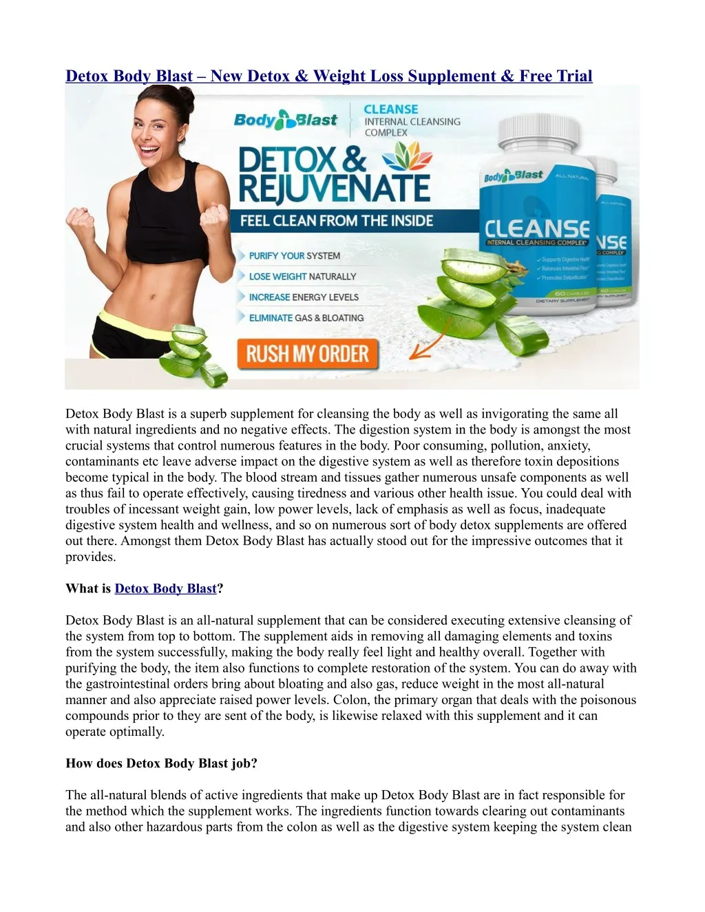 detox body blast new detox weight loss supplement