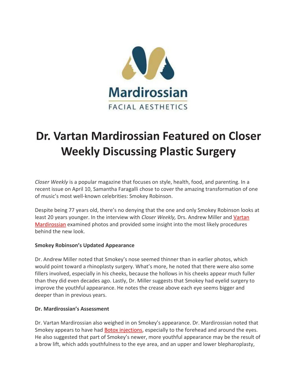 dr vartan mardirossian featured on closer weekly