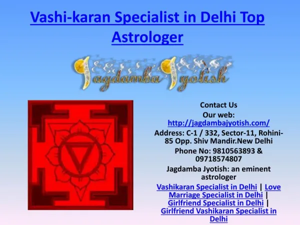 Vashikaran Specialist in Delhi Top Astrologer