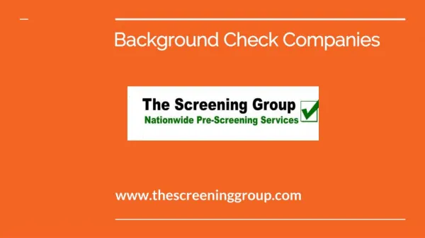 Online Background Check Company | The Screening Group