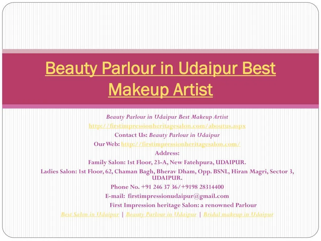 beauty parlour in udaipur best makeup artist