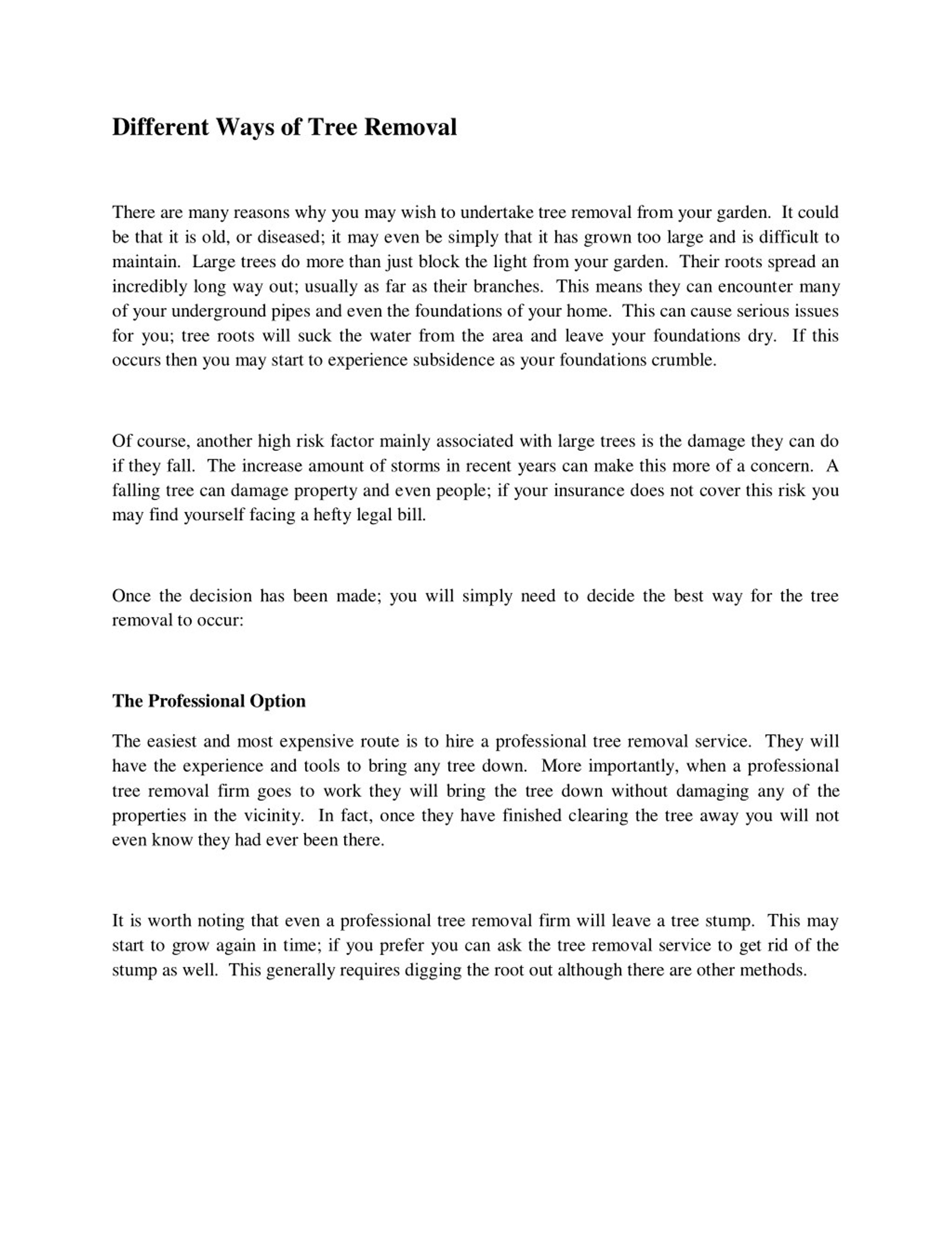 PPT - Different Ways of Tree Removal PowerPoint Presentation, free ...