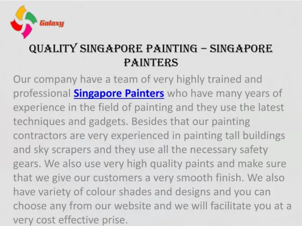 Quality Singapore Painting – Singapore Painters