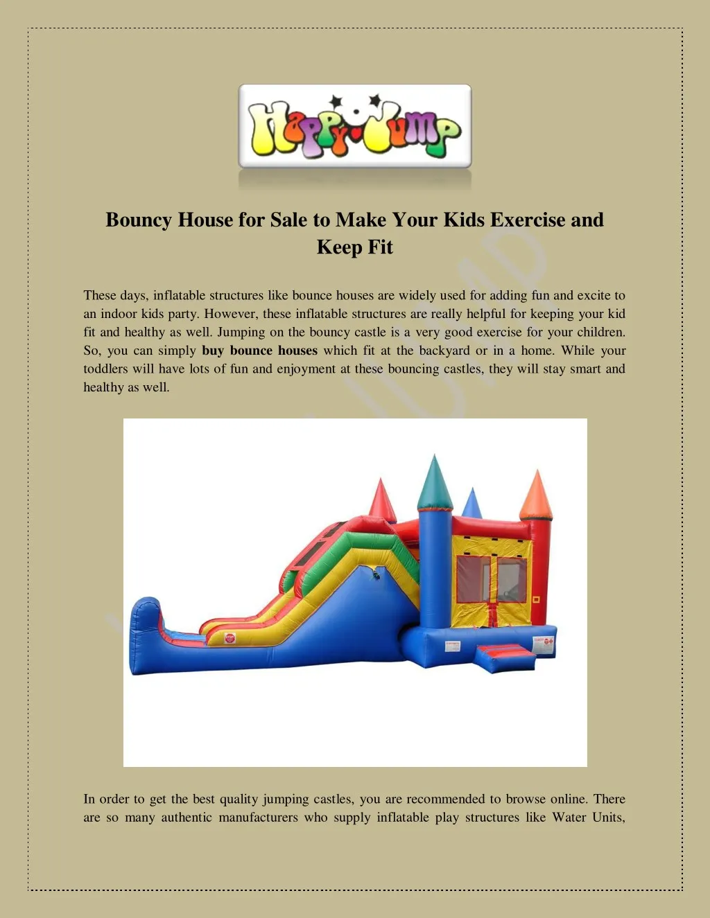 bouncy house for sale to make your kids exercise