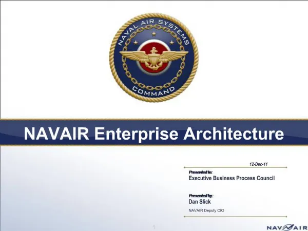NAVAIR Enterprise Architecture