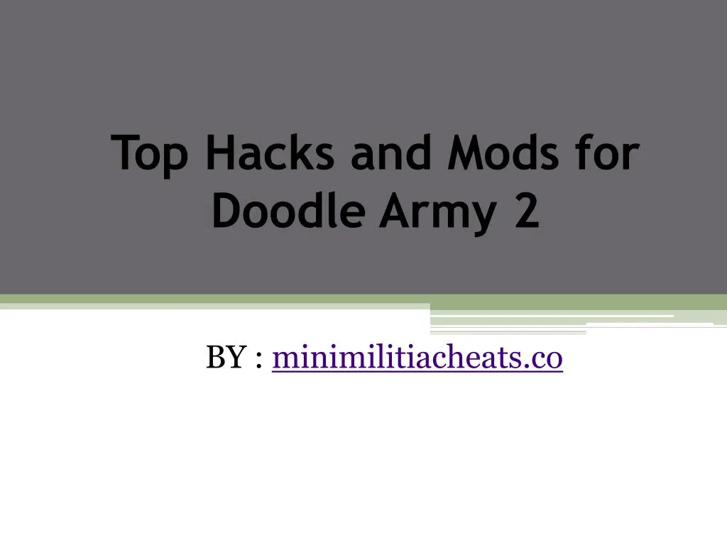 top hacks and mods for doodle army 2