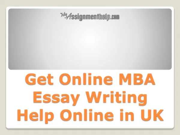 Get Online MBA Essay Writing Help Online in UK