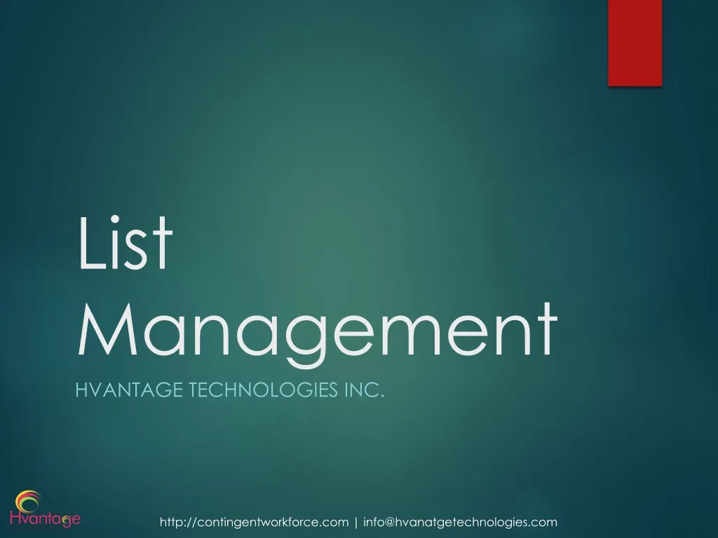 list management hvantage technologies inc