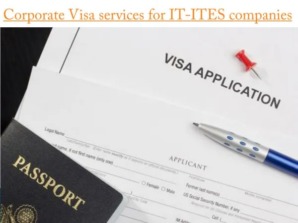 Corporate Visa services for IT-ITES companies