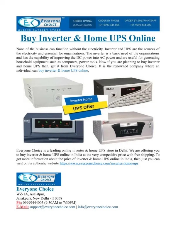 Buy Inverter & Home UPS Online