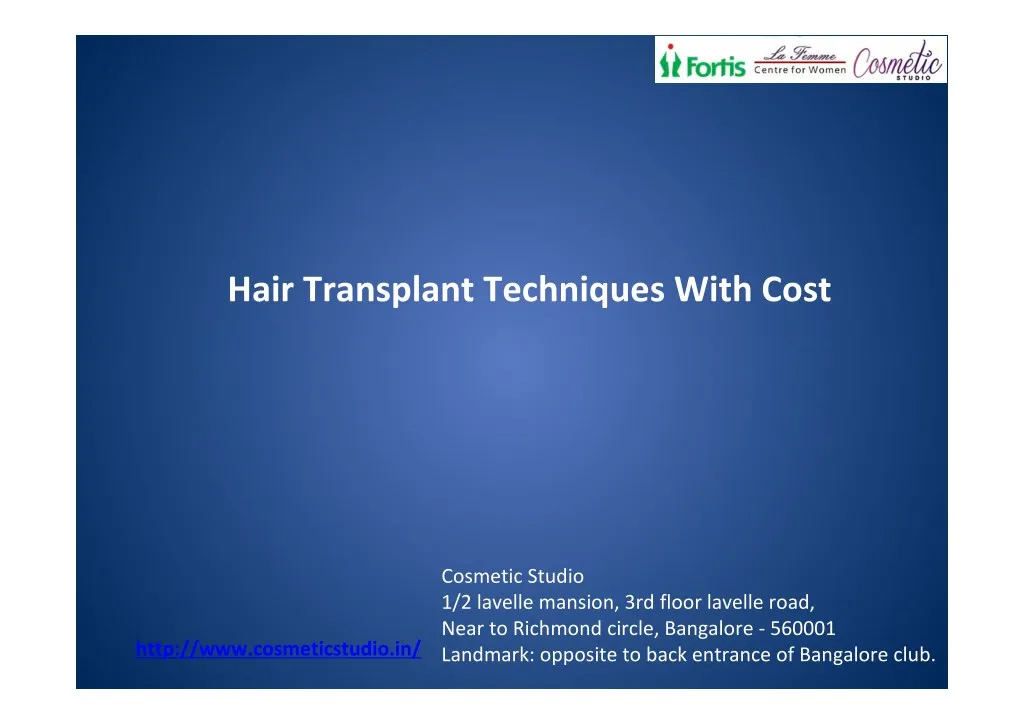 hair transplant techniques with cost