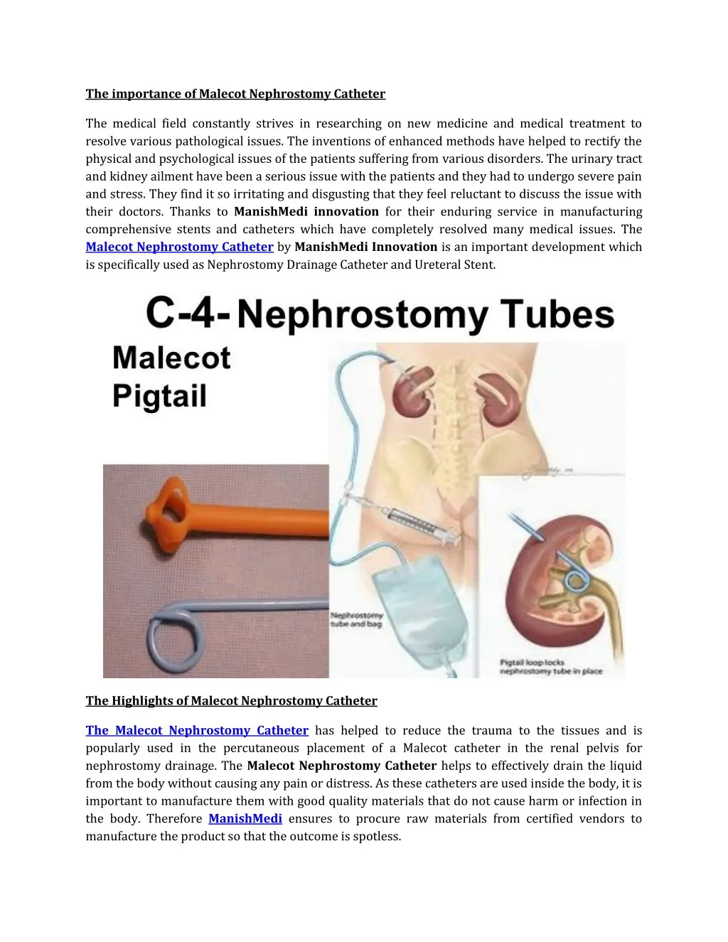 the importance of malecot nephrostomy catheter