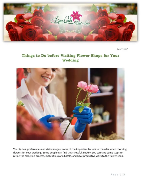 Things to Do before Visiting Flower Shops for Your Wedding