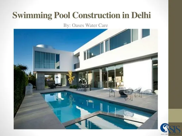 Swimming Pool Construction in Delhi