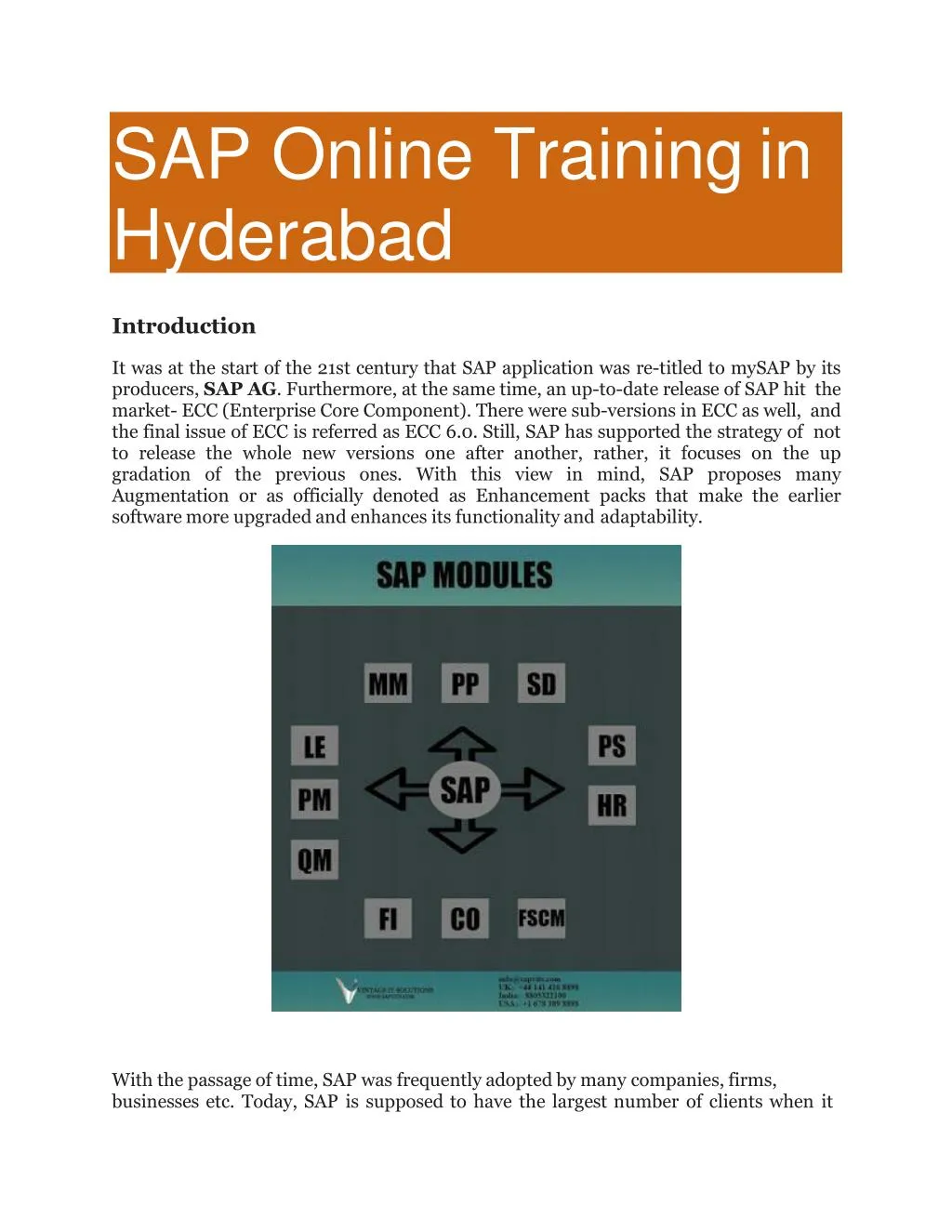 sap online training in hyderabad