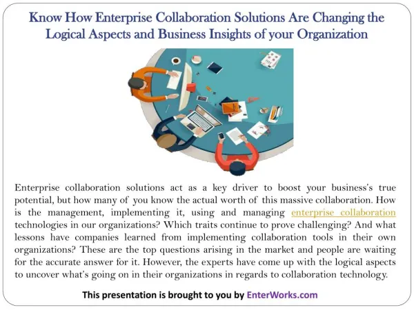 Know How Enterprise Collaboration Solutions Are Changing the Logical Aspects and Business Insights of your Organization
