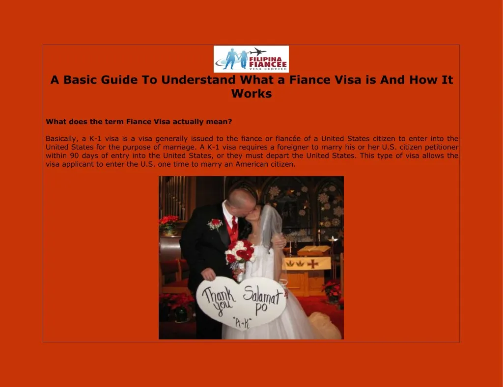 a basic guide to understand what a fiance visa