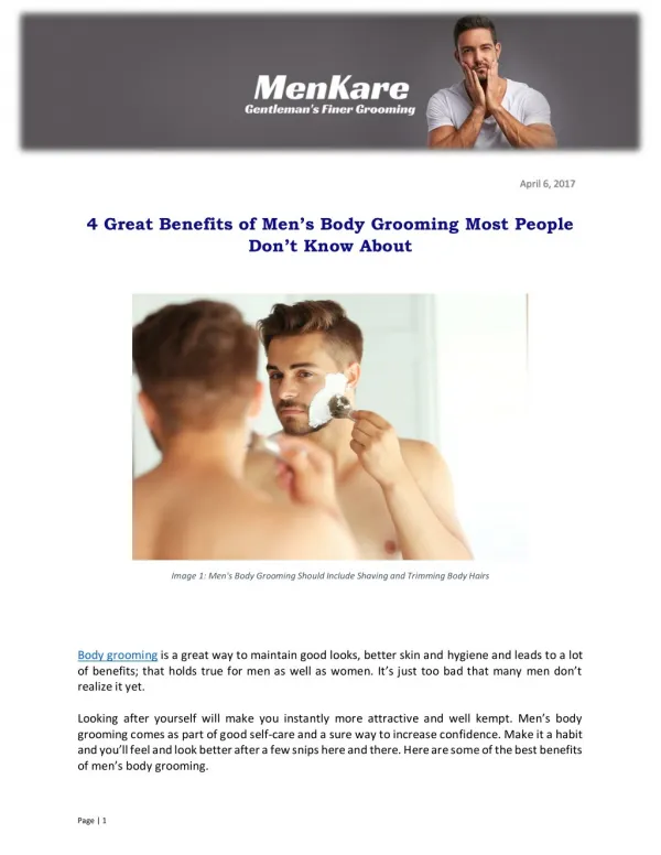 4 Great Benefits of Men’s Body Grooming Most People Don’t Know About