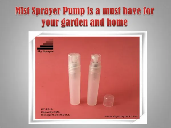 Mist Sprayer Pump is a must have for your garden and home