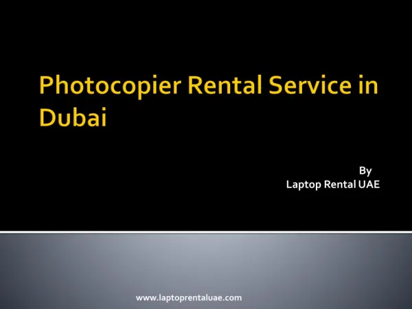 Photocopier Rental service