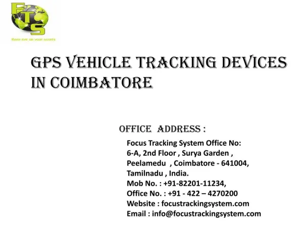 GPS Vehicle Tracking Devices in Coimbatore