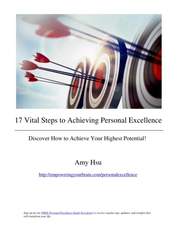 17 Vital Steps to Achieving Personal Excellence