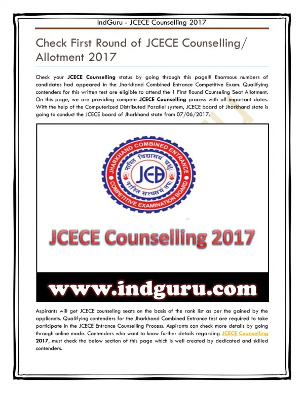 JCECE Counselling