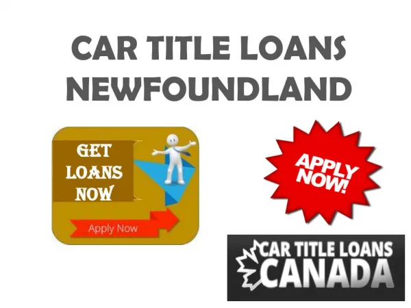 car title loans newfoundland