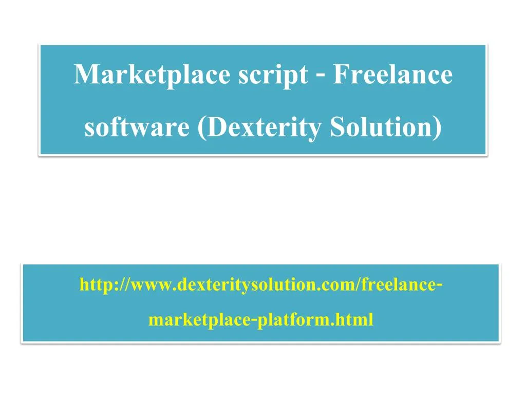 marketplace script freelance software dexterity solution