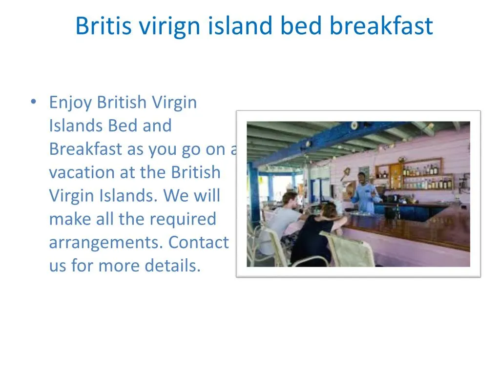 britis virign island bed breakfast