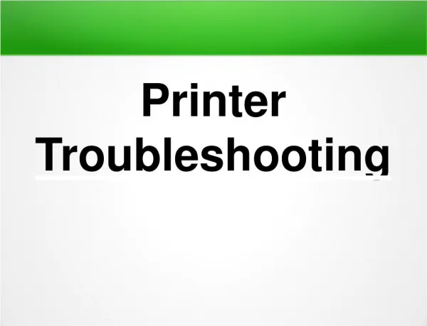 Printer troubleshooting