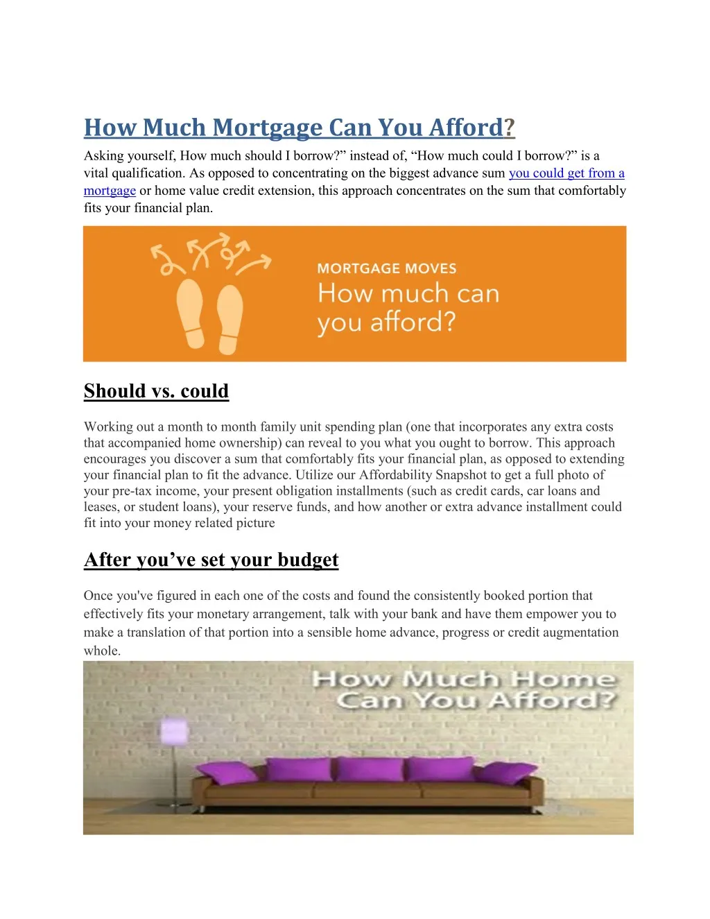 how much mortgage can you afford asking yourself