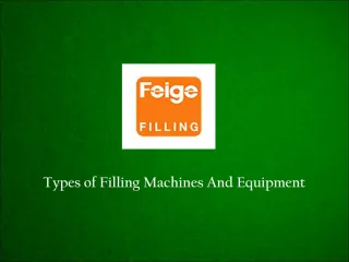 Types Of Filling Machines