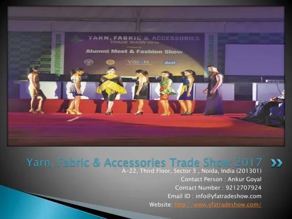 Fabric fair in India | Yarn Trade Show |Yarn Exhibition in India|Apparel Trade Shows
