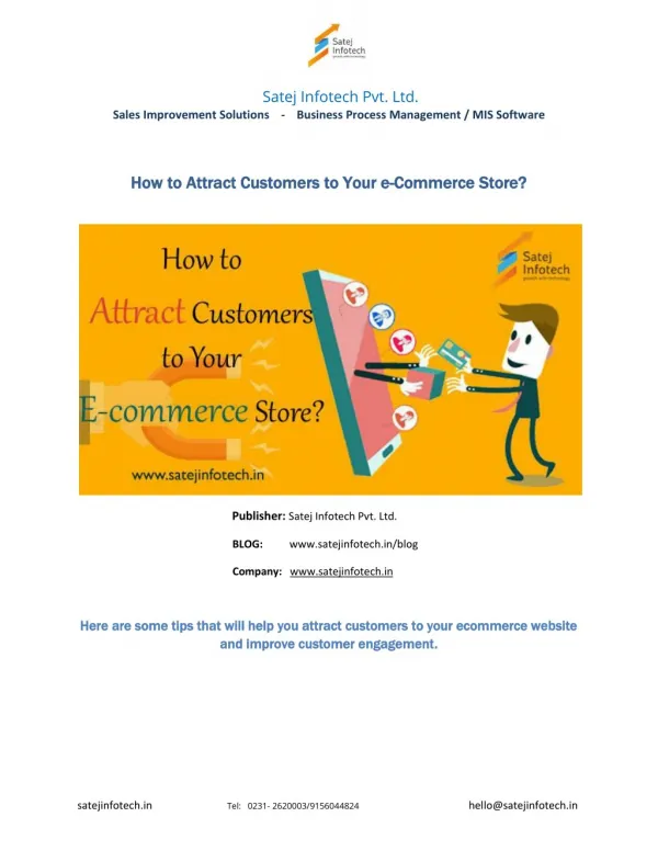 How to Attract Customers to Your e-Commerce Store?