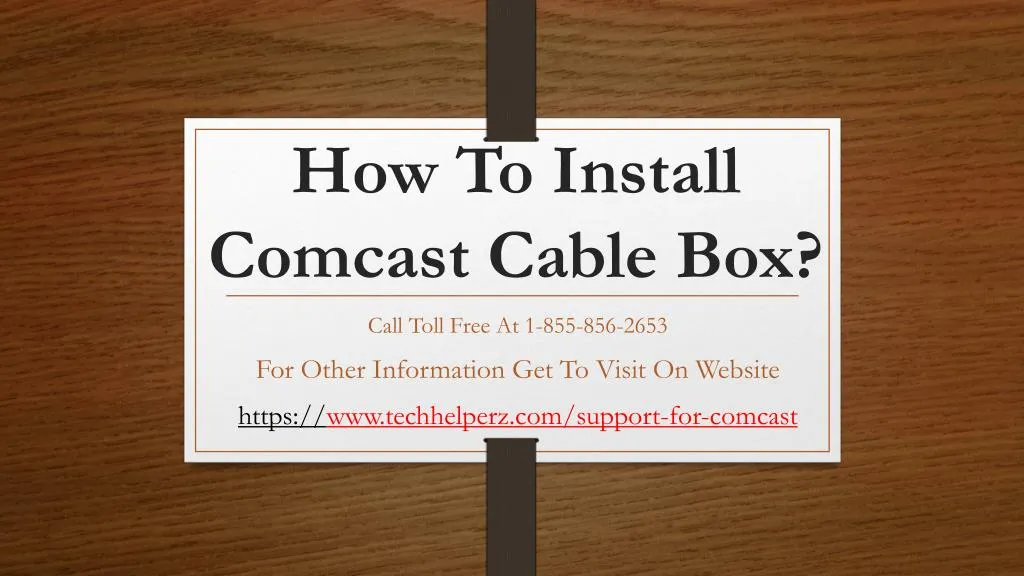 how to install comcast cable box