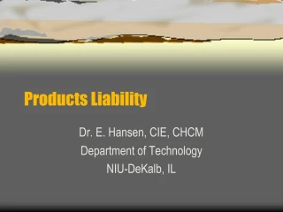 Products Liability - slide 1