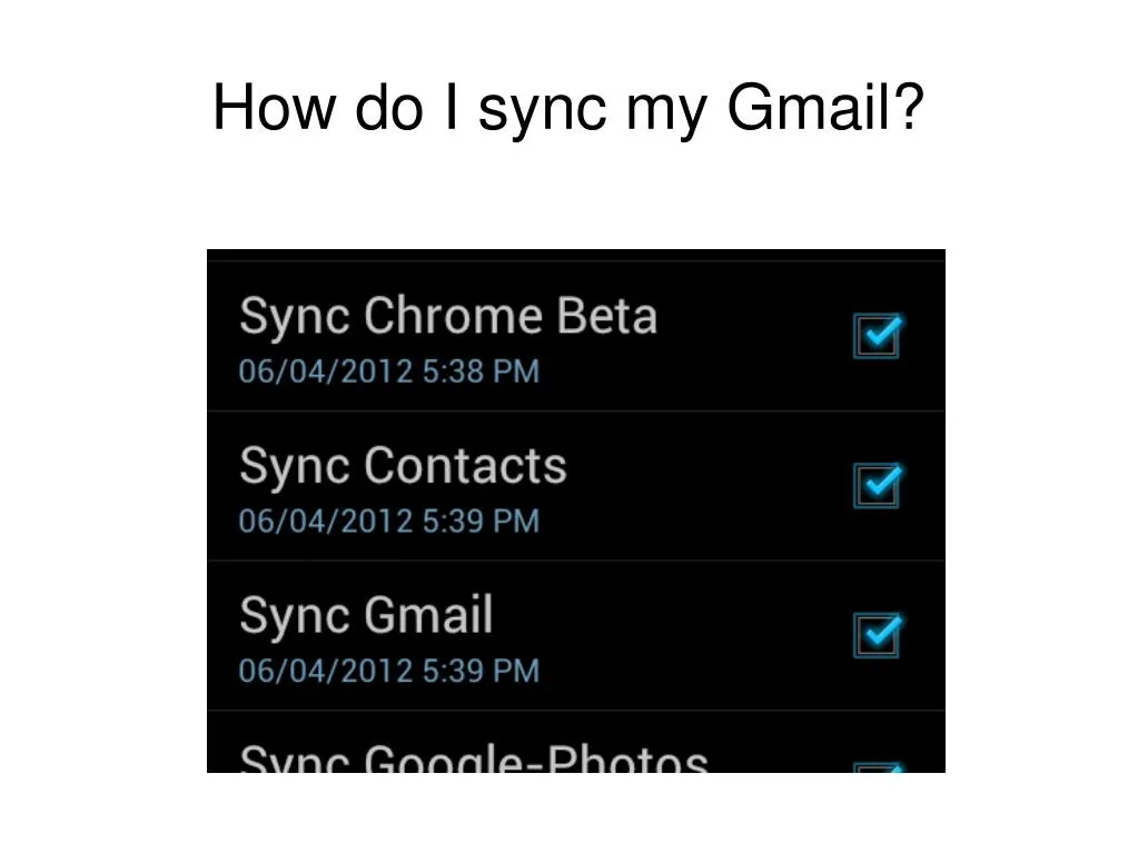 how do i sync my gmail